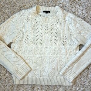 J. Crew Cream Cable Knit Sweater